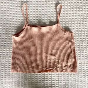 Cale bandier light pink ribbed cropped tank size XL